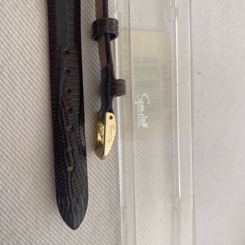 Speidel Dark Brown Leather Strap With Gold Plated Buckle 12mm Vintage Water Re